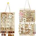 2 Pack Hair Bows Holder Organizer for Girls Women Wall Hanging Large Capacity Hair Cord Headband Storage Hair Accessories Organizer (2Pack Coffee)