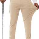 MIVEI Men's Golf Joggers Pants Belt Loops Slim Fit Stretchy Sweatpants Work Travel Dress Casual Tapered Pants Quick Dry UPF50, M