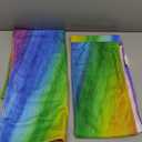 Bardic Rainbow Stripe Hand Towels Set of 2, Watercolor Rainbow Face Towel Highly Absorbent Ultra Soft Fingertip Bath Towel for Bathroom Home Sports Gym Decor