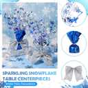6 Pack Winter Wonderland Centerpieces Blue Christmas Table Decor Snowflake Centerpieces for Tables Metallic Stars for Christmas Xmas Wonderland Decorations
