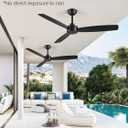 ZMISHIBO 2 Pack 52 Inch Outdoor Ceiling Fans with Remote, Black Ceiling Fan No light with Quiet Reversible DC Motor, 6 Speeds, 3 Blade Modern Ceiling Fans for Patio Living Room Bedroom Indoor