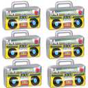 6 PCS Inflatable Boombox - 80s 90s Party Supplies Decorations Inflatable Boom - Rappers Hip Hop B-Boys Costume Accessories (16.5 Inches)