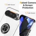 Tnarru Designed for Google Pixel 9 Pro XL Clear Case with Stand [Magnetic Ring Holder Kickstand] Soft TPU Bumper Non-Yellowing Anti-Scratch Lightweight Slim for Google Pixel 9 Pro XL Case Black