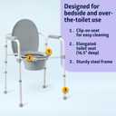 Medline Dark Gray 3-in-1 Folding Commode with Elongated Seat, Microban Treated - Portable, Adjustable, Durable - Ideal for Medical Patients