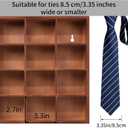 Wall Mounted Tie Rack - 16 Compartment Tie Organizer with Display Racks for Bedroom & Wardrobe