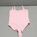 SUUKSESS Women Sexy Square Neck Thong Bodysuit Backless Sleeveless Tank Tops (Small, Baby Powder)