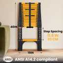 SINMEIRUN Telescoping Ladder, 16.5 FT, 11.8" Rung Spacing, Aluminum Extension Ladder, 330 lbs Capacity, Collapsible Multi-Purpose Ladder for Home, Roof and RV; Yellow