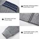 VtuAOL Men's Cardigan Sweaters Casual Full Zip Sweaters Knitted Cardigan with Pockets (Blue, L)