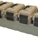 MTM AC5C 5-Can Ammo Crate Mini, Convenient size, Store 650 rounds of 9mm bulk ammo, Stackable, easy carry and transport of multi-caliber ammo, Rugged tactical carrying crate