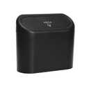 Mini Car Trash Can with Push Lid, Compact Vehicle Garbage Bin, Armrest Mount Seat Car Trash Bag Storage Box Organizers Waste Bin Trash Containers Black