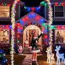 Lomotech Christmas Light Arch - 9.5Ft 460 Leds Iron Pole Archway 8 Modes Waterproof Christmas Lights with Timer for Lawn, Yard, Walkway, Garden, Party, Holiday, Christmas Decoration (Multicolor)