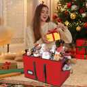 VoMii Large Christmas Figurine Storage Box & Nutcracker Storage Container Up To 8 Holiday Figurines,ornament Decor Organizer Storage Box ,15-Inch Red