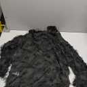 Shenhe Women's Cold Shoulder Fringe Blouse Mock Neck Long Sleeve Shirts Party See Through Tops, Black, Size Large