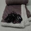 Electric Heated Blanket Twin Size - 62"x84", Soft Flannel Heating Blanket, 10 Heating Levels, 1-12 H Auto Shut Off, Breathable Warm and Washable for Bed, Purple