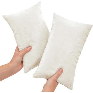 2 Pack Tiny Travel Pillows, 7"x11" Memory Foam Mini Neck Pillow for Travel and Airplane, Soft Machine Washable Small Pillows for Neck, Knee, Lumbar Support, Small Cushionfor Pet, Dogs (White)