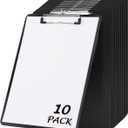 Dynta 10 Pack Plastic Clip Boards 12.5x9 Inch Standard Letter Size Clipboard with Low Profile Clips, Lightweight & Sturdy for Office, Classroom, Black