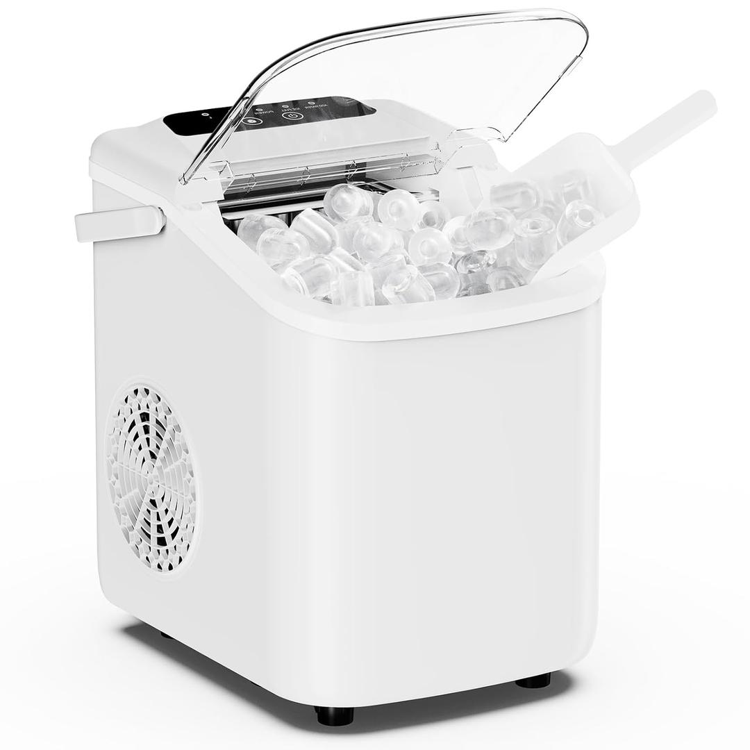 DUMOS Ice Makers Countertop Ice Machine with Portable Handle Compact Size
