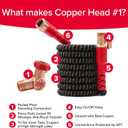 Pocket Hose 100 FT Copper Head Expandable Garden Hose with Pocket Pivot, No Tangles, AS SEEN ON TV, 360 Swivel, Tri-Tex Tubing, Force Field Jacket, Lead-Free, No-Kink, Anti-Burst w/APT