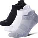 LEVSOX Ankle Compression Socks for Women and Men, Bamboo Viscose Low Cut Cushioned Athletic Running Socks (M)