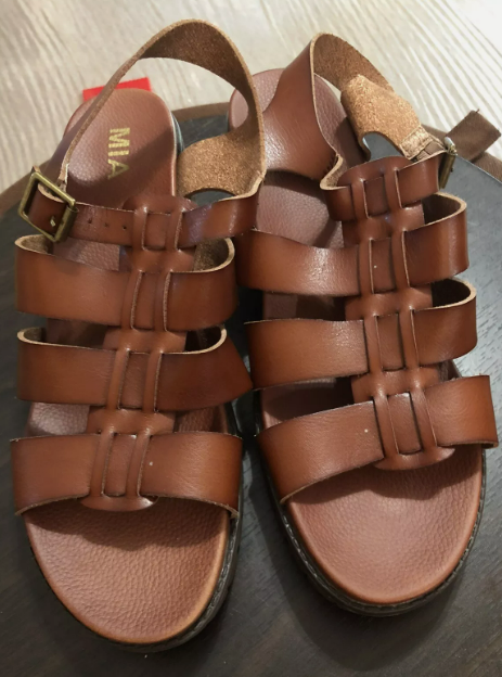 MIA Shoes Womens Tahna Lug Strappy Dress Sandals Luggage Brown Size 9.5