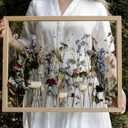 16x20 Floating Frame Double Real Glass 12x16 Natural Oak Wood Floating Picture Frames For Flower Bouquet 16x20 Floater Frame