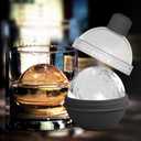 4 x Silicone Ice Ball Molds for Whiskey - Set of 4 Round Makers with Lids for Cocktails, Bourbon, and Drinks