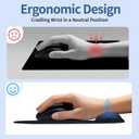 2 x Ergonomic Mouse Pad with Wrist Rest Support, Mousepad with Comfortable Gel Wrist and Non-Slip PU Base (Black)