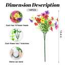 2 x Sahoottie Colorful Artificial Flowers for Outdoors Fake Plastic Flowers 14 Bundles Faux Colorful Daisy Eucalyptus for Outside Porch Patio Garden Decor (4 Mix Colors)