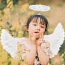 Angel Wings and Halo Adult Feather Angel Wings Costume for Women Halloween Cosplay Costumes (White)