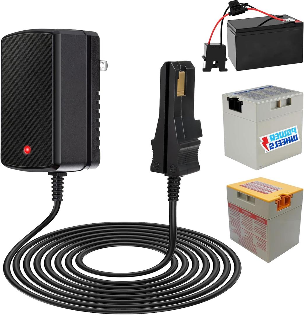 12V Battery Charger Replacement for Power Wheel Battery Charger for All Power Wheels 12 Volt Charger for Fisher-Price for Power Wheels Gray Battery and Orange Top Battery