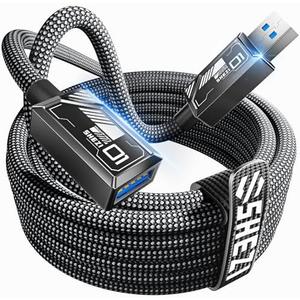 Vexipia USB Extension Cable, USB 3.0 Extension Cable Type A Male to Female USB Extender Cord [5Gbps High-Speed Data Transfer] for Webcam/Camera/Phone/Hub/Mouse/Keyboard/Printer/Hard Drive-10FT, 3 Pack