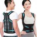 Posture Support for Women - Adjustable Lumbar Traction Aid with Cross Shoulder Straps, Ergonomic Back Brace for Office, Gym, Daily Use (Black, M)