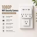1080P Hidden Camera Wall Plug with Motion Detection, WiFi Spy Camera for Home Security, Wireless Nanny Cam for Baby Monitor & Pet Camera, Remote Viewing Indoor Security Camera with SD Card