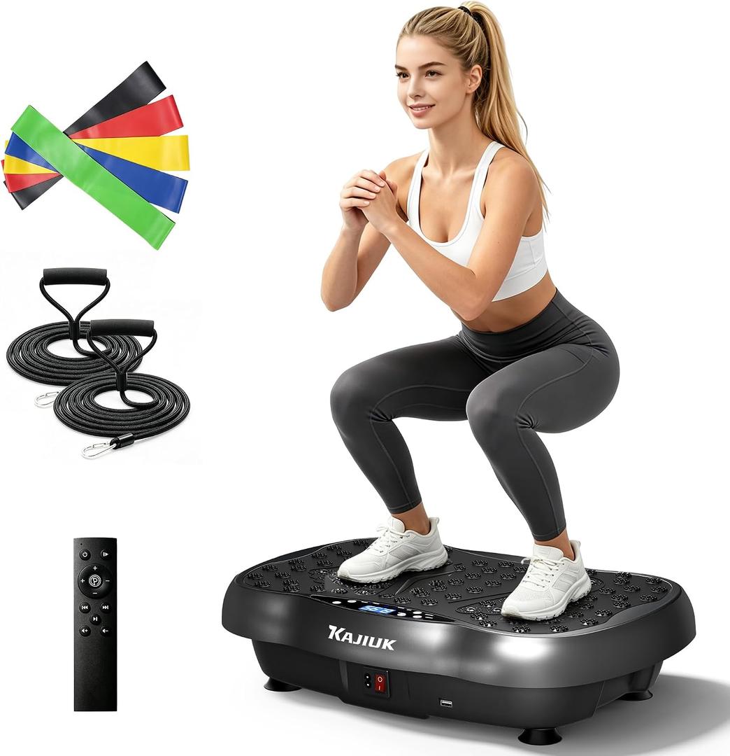Vibration Plate Exercise Machine, 120-Level with Resistance Band