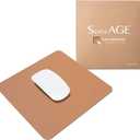 SenseAGE Slim Mouse Pad for Home/Office, Portable Mouse Mat for Computer & Laptop, Fabric Style Vegan Leather, Non-Slip Base, Compatible with Laser and Optical Mouse, 8.66 x 8.66 (Brown)