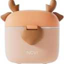 NCVI Baby Formula Dispenser On The Go, Formula Container To Go, Formula Holder for Travel, Outdoor Picnic with Baby Infant, Portable Container for Milk Powder, Snacks, Candy, Fruits (Brown Deer)