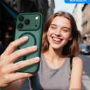 for iPhone 17 Pro Max Case, Compatible with MagSafe, Magnetic Translucent Matte Slim Protective Cover with 1 Screen Protector - Military-Grade Drop Protection (Dark Green)