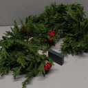 6FT Christmas Garland Artificial Norfolk Pine Garland with Red Berries for Mantle, Indoor Outdoor Use,Holiday Christmas Decor (Army Green, 1.8m)