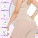 2 x Tummy Control Shapewear Shorts for Women, High Waisted Body Shaper Seamless Shorts Underdress Thigh Slimmers (Beige, XXXL)