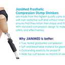 Prosthetic Stump Shrinkers Above Knee, 25cm, Compression, Amputee Socks, 20-30, Daily use, Taiwan Excellence 2XL (Beige)