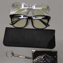livho High Tech Blue Light Glasses - Advanced 99% Blue Light Blocking Computer Glasses - Anti Eyestrain & UV Glare Protection (*B1 Light Black+clear)