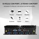Fanless Mini PC, Core i5-7200U, Windows 11 Pro/Linux, 8GB RAM, 256GB SSD, 6 COM Ports, Dual LAN, 4K HD, VGA, 24/7 Operation Mini Computer