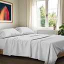 100% Egyptian Cotton Queen Size Sheets Set - Luxury 1200 Series Signature Collection Egyptian Cotton Sheet (4 PC, Light Grey), Soft Cooling, Sateen Weave, 17" Deep Pocket Hotel Bed Set