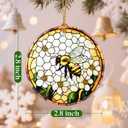 2 x Christmas Ornaments, Bee Ornament, Christmas Tree Decorations, Holiday Decorations, Holiday Ornaments, Bee Gifts, Holiday Party Gifts, and Xmas Gift Ideas