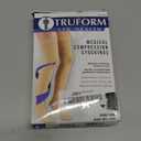 Truform 20-30 mmHg Compression Stockings for Men and Women, Thigh High Length, Dot Top, Closed Toe, Black, Medium (Medium (1 Pair))