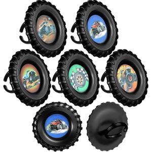 Containlol 50 Pieces Truck Cupcake Topper Rings Mini Truck Cake Toppers Plastic Birthday Party Supplies for Boys Car Theme Party Decoration, 5 Styles (EXP 12/31/36)