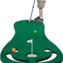 KOFULL Putting Green Mats Set - Indoor/Outdoor Golf Putting Practice or Golf Game with 78" x 24" Putting Mat, Adjustable Putter, 3 Balls, Training Aid Cup & Flags