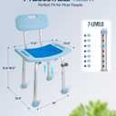 Shower Chair with Back for Elderly Seniors,Shower Stools and Benches for Adults,Bath Chair Shower Benches for The Disabled,Shower Seats,Blue Tub Chair