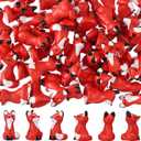 Wesiti 50 Pcs Mini Resin Fox Figures Foxes Figurines Set Fox Animal Statue Tabletop Tray Centerpiece for Spring Summer Home Decoration Gift Party Favors Desktop Decoration(Sitting)