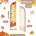 Thanksgiving Pumpkin Feather Flag 2.5ft x 12ft, Weatherproof Outdoor Garden Flag, Durable Polyester Fall Decoration for Outdoor Garden, Yard, Parties, Autumn Festivals